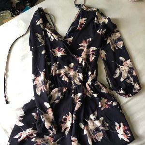 navy blue floral romper